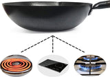 Carbon Steel Wok for Electric Induction and Gas Stoves Lid Spatula 12.5 Inches