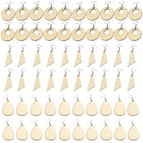 60pcs Unfinished Wooden Earrings Pendants Blank Pendants Jewelry Making Kit DIY