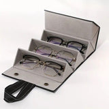 Sunglasses Storage Organizer 5 Slot Eyeglasses Holder Foldable Travel Case Beige