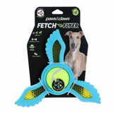 2x Dog Toy Fetch Flyer Foam Dart Tennis Ball Durable Rubber Pet Puppy Toy BLUE