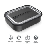 Bentgo Stainless Steel Leak-Proof Lunch Box Food Container 1200ml Carbon Black