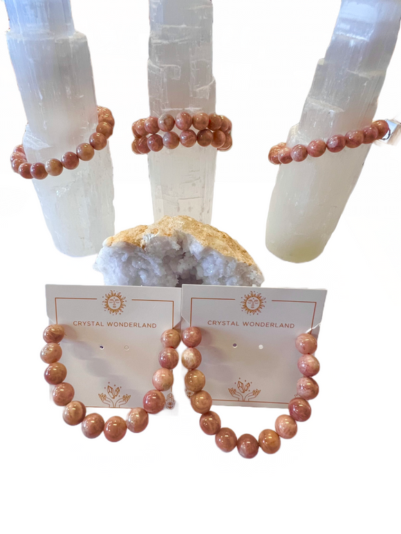 1pc Sunstone Crystal Beads Bracelet 10mm Gemstone Healing