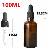 5pcs Amber Glass Liquid Dropper Reagent Eye Pipette Essential Oils Bottle -100ml