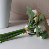 10 Heads Artificial Flowers Silk Peony Bouquet Rose Wedding Party Decor Wine