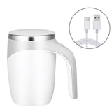 Self Stirring Mug Cup Auto Mixing Cups Coffee Mugs Sets Milk Electric - White