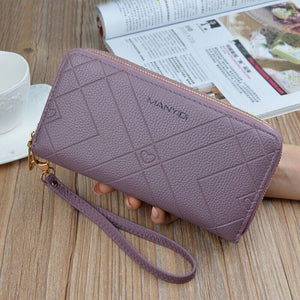 Women Fashion PU Leather Wallet Long Purse Holder Case Clutch Handbag Purple