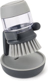 Joseph & Joseph Palm Scrub 13.5cm Washing-Up Pan Pot Cleaning Brush w/Stand Grey