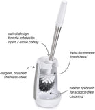Polder Swivel Toilet Brush Caddy Cleaning Brush Stainless Steel Plastic Bathroom