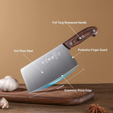 Chinese Kitchen Knife Meat Cleaver Vegetable Knife 6.7-inch Stainless Steel Wood