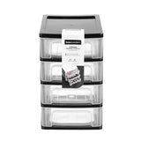4 Layers Drawer Plastic Desktop Cabinet Storage Organiser Office Stationery Asst