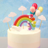 Rainbow Shape Cake Topper Flag Birthday Party Baby Shower Theme Baking Decor