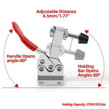 4x Holding Capacity Quick Release Hand Tool Toggle Clamp Horizontal 220Lb