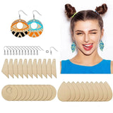60pcs Unfinished Wooden Earrings Pendants Blank Pendants Jewelry Making Kit DIY