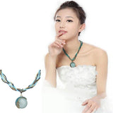 Vintage Bohemian Style Turquoise Handmade Pendant Necklace Women Acessories