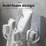 Toothbrush Holder Wall Mount Sucker Bathroom Suction Cup ToothpasteStorage White