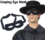 1x Eye Mask Black Bandit Masquerade Halloween Costume Bandit Zorro Hero Party