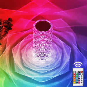 Crystal Lamp 16 Colour Changing RGB Night Light Touch Lamp Romantic LED Decor