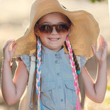 1x Braided Ponytail 40cm Hair Band Kids Adults Braiding Hair Extensions- Rainbow