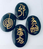 4PC Stones Heiki Master Symbols Set Black Onix With One Pouch Bag