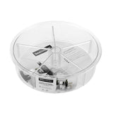 Box Sweden Crystal Lazy Susan Round Organiser Rotating Tray w/Dividers CL 30.5cm