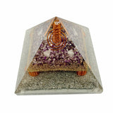 Amethyst Clear Quartz Point Generator Pyramid Energy Healing Crystal