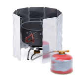10 plates Foldable Aluminum Camping Cooker BBQ Gas Stove Wind Shield Screen