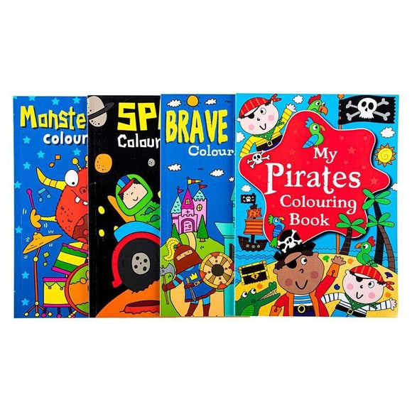 2x Colouring Books Knights Space Pirates Monster Children's Fun Creative Book A4