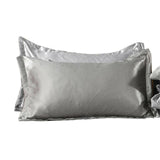 2x Silver Satin Silk Pillow Cases Cushion Cover Pillowcase Home Decor Luxury