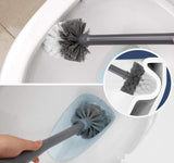 Premium Toilet Bowl Brush and Holder with Solid Handle and Durable Bristle Grey