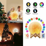3D Printing Moon Lamp USB LED Night Light Moonlight Touch Color Changing 15cm