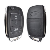 Button Flip Key Remote Silicone Case Shell Blank For Hyundai Santa Fe iX i20 i30