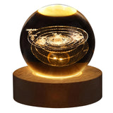 Solar System Night Light Glowing 3D Engraved Crystal Ball Gift Home Decor