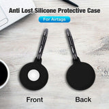 3pcs Silicone Case Cover Protect Keychain Holder Shell For Apple AirTag - Black