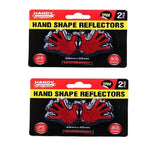 4x Adhesive Reflectors Left & Right Hand Automative  4cm x 4.3cm - Red
