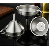 Stainless Steel Funnel Oil Liquid Funnel Metal Funnel Detachable Filter 11cm