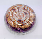 Amethyst Aluminium Orgonite Tower Buster EMF Protection Crystal Orgone New