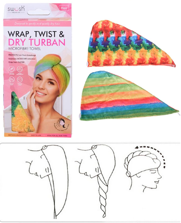 Fast Dry Microfibre Hair Towel Super Drying Turban Bath Head Wrap Hat Spa Cap