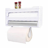 Appetito Wall Mount Kitchen Roll Dispenser Towel Holder Foil Film Organizer