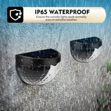 4pcs Solar Powered LED Wall Lights Door Fence Lights Outdoor Garden White Light