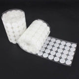 400PC Set Hook & Loop Sticky Self Adhesive Dots Coins Circles Tape 2cm - White