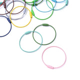 10x Steel Circle Loop Luggage Tag Keychain Rope Keyring Screw Lock Cable Wire