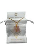 Rose Quartz Merkaba Crystal Pendant Necklace Gold Healing Crystal