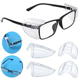 4 Pairs Clear Eye Goggles Side Shields Protection Universal Flexible For Glasses