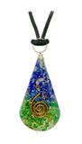Sodalite Green Aventurine Teardrop Copper Coil Orgonite Pendant Healing Necklace