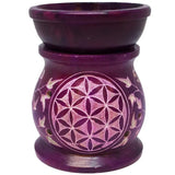 Oil Burner Flower of Life Soapstone Bowl Oils and Wax Melts Ceramic Gift Decor