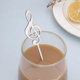 1x Musical Note Shaped Teaspoon Coffee Milk Teaspoon - Silver