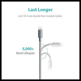 Braided USB Charger Phone Cable Cord iPhone 14 13 12 11 Pro Max XR iPad- Gold 2M