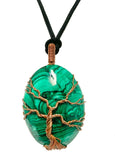 Malachite Wisdom Tree Crystal Pendant Jewellery Gemstone Spiritual Energy