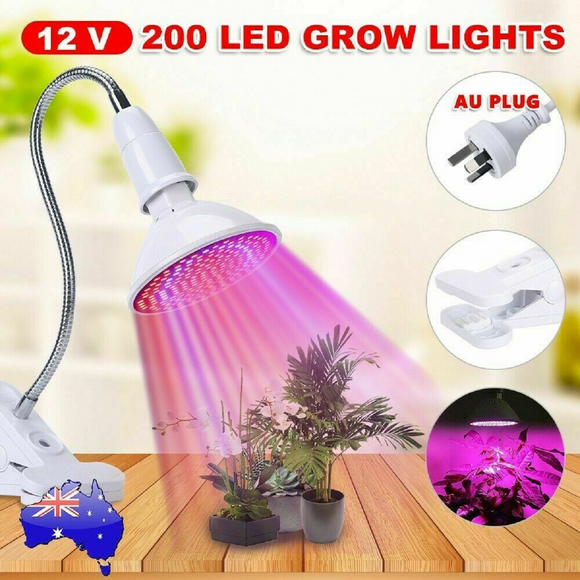 200 LED Grow Light Full Spectrum Hydroponic Flexible Clip Lamp Garden Plant Desk