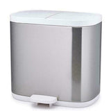 Joseph Joseph Split Bathroom Waste Separation Bin Stainless Steel